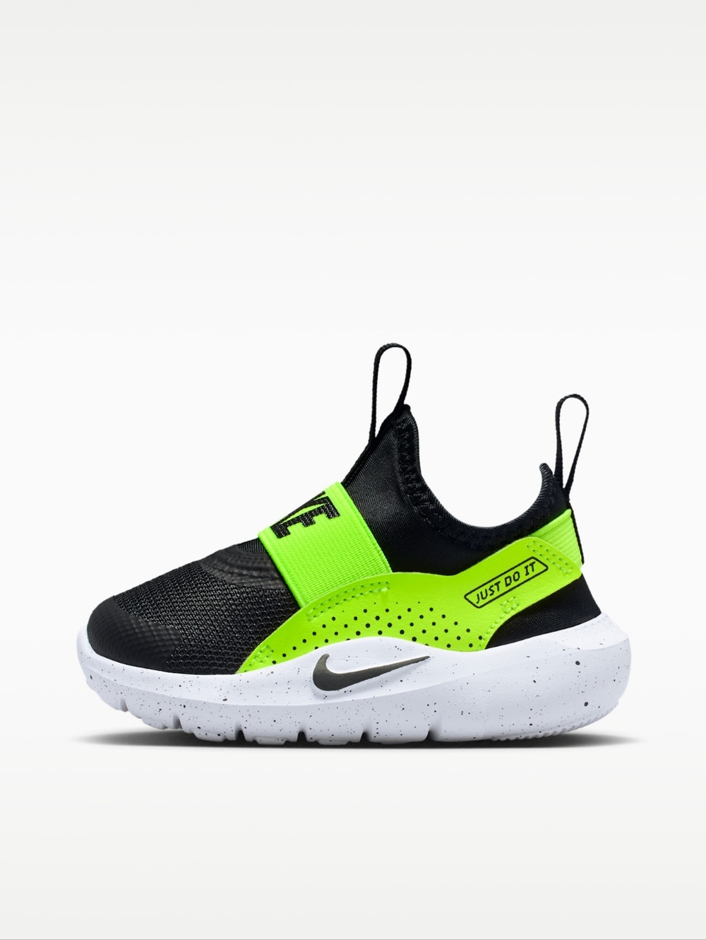 NEW NIKE Flex Runner 4. Black & Neon Yellow. Size 6C. Baby Size